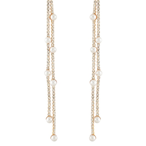Layered Bar Pearl Earrings - Picture 1 of 1